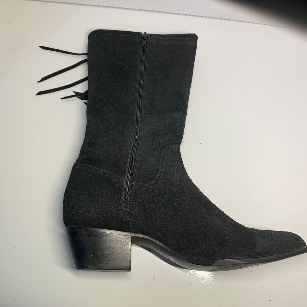 Durango Western Black Suede Fringe Boots Size 7.5 - Picture 6 of 16